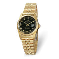 Charles Hubert Gold PLatitudeed Stainless Steel Black Dial Watch