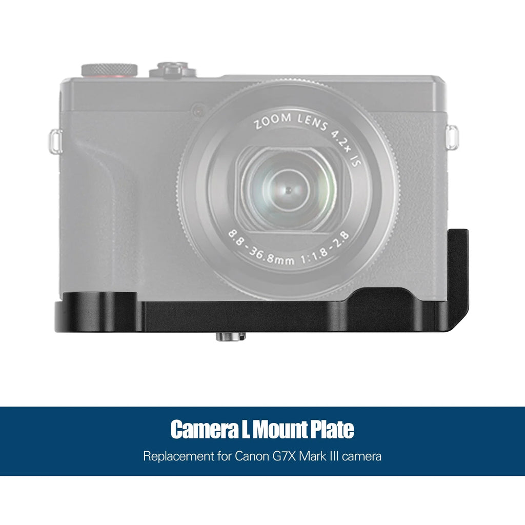 Suzicca Camera Quick Release L Mount PLatitudee with Cold Shoe 1/4 3/8 Threaded Holes Wrenches Replacement for Canon G7X Mark III Camera Accessories