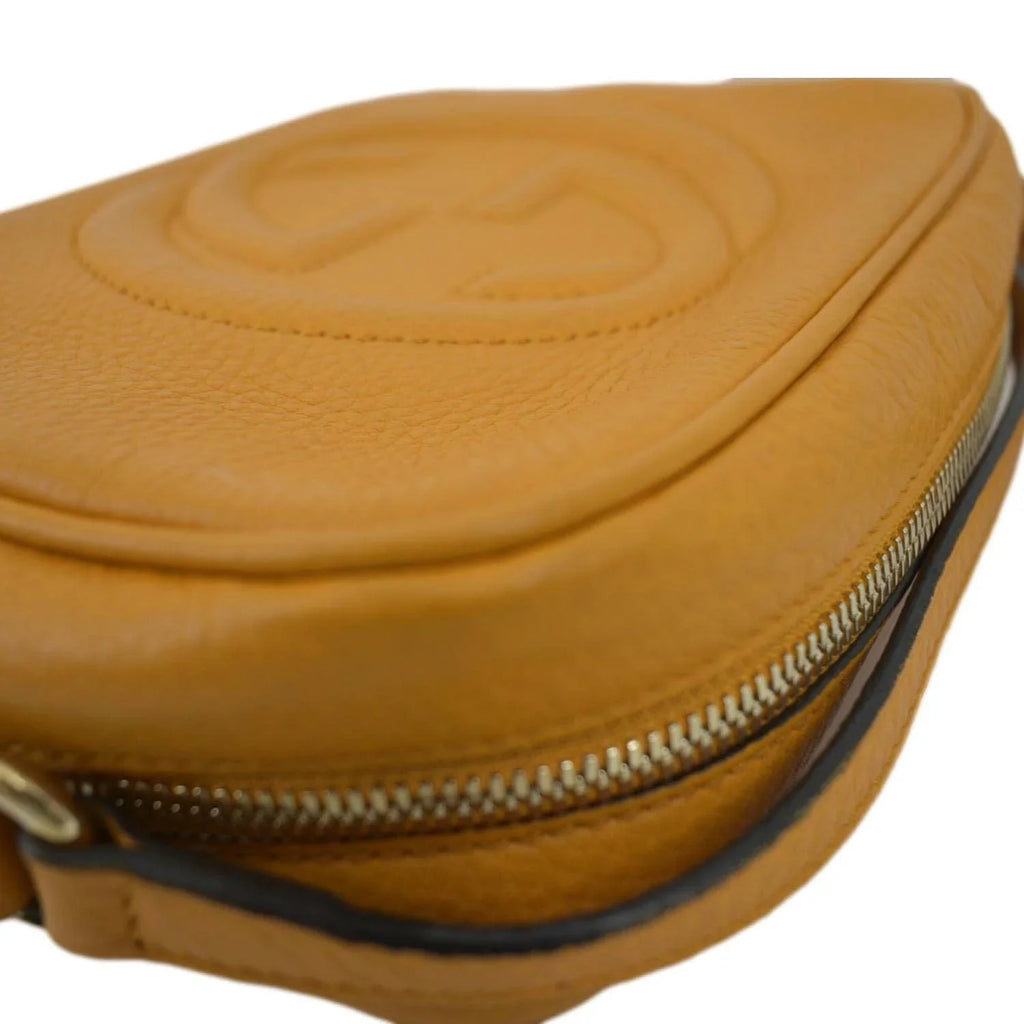 Pre-owned GUCCI Soho Disco Camera Leather Crossbody Bag Orange 308364
