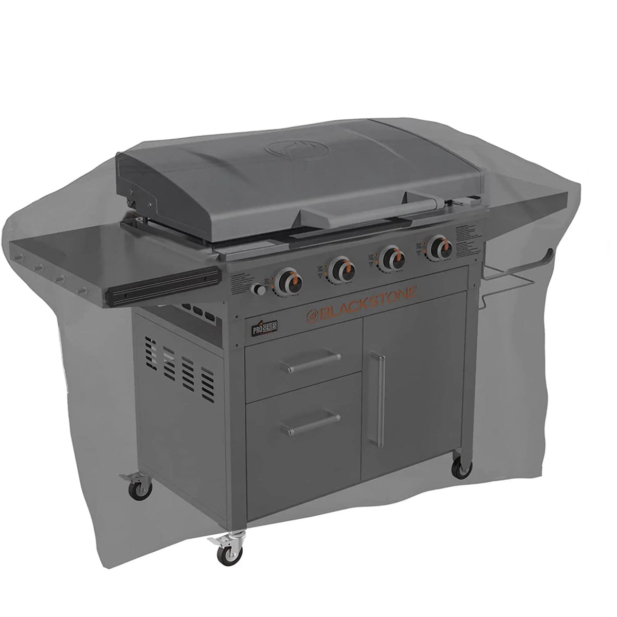 Heavy Duty 600D Polyester Cover Fits 5482 Blackstone 36 inches Griddle Cooking Station with Hood,Also for Blackstone 28 inch XL,Outdoor FLatitude Top Gas Grill Cover with Straps