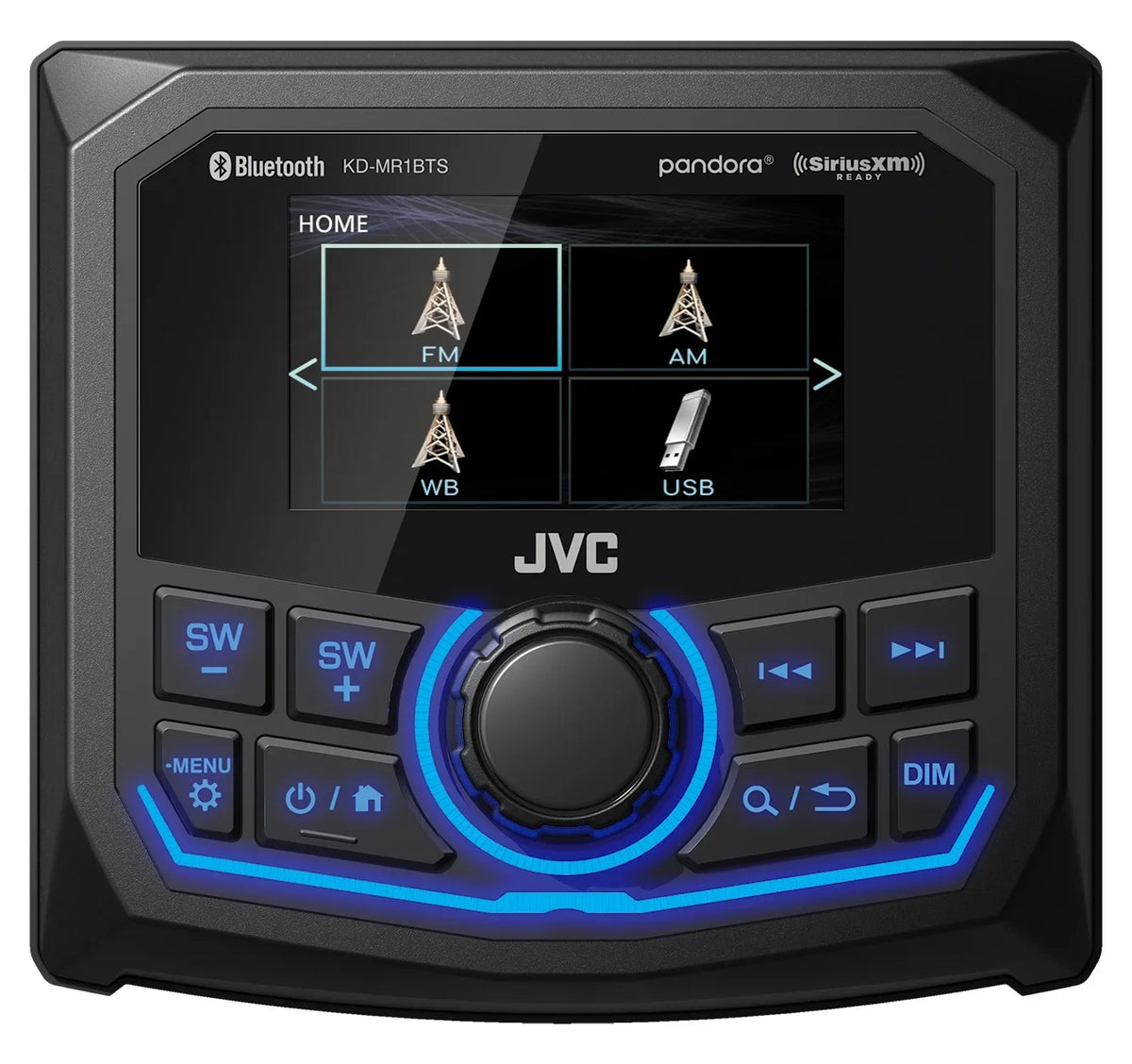 JVC KD-MR1BTS Waterproof Radio compatible With Stinger Marine SEADASH3B Universal Marine 3" Radio Dash Kit - Black,