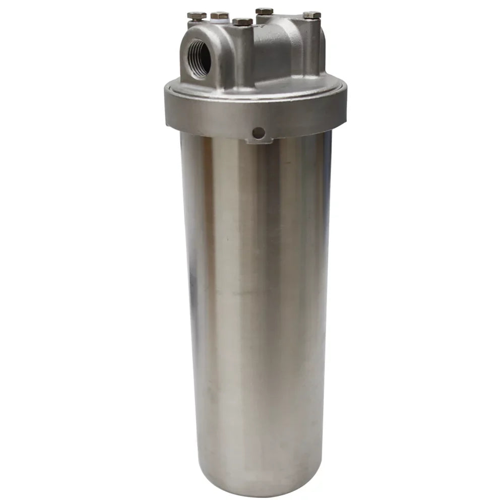 EQCOTWEA 304 Stainless Steel Water Filter Housing for 10" Cartridges 1/2"NPT with Bracket and Wrench Pin