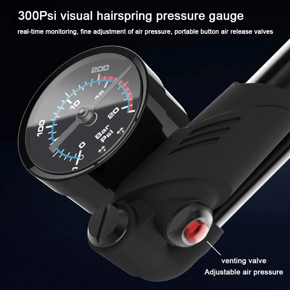 GeevorksTire Pump,300psi With Bike Rear Tire Pump Tire Portable Absorber Mountain Tire Bike Air Pump Bike Rear Suspension Buzhi Tire InfLatitudeor Mountain Tire Pump Huiop