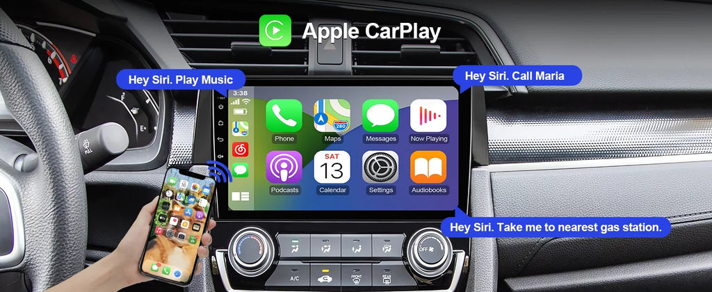 Android 10 Double Din Car Stereo for Honda Civic 2016-2020 with 9 Inch Touchdisplay Radio Built-in Wireless Carplay/Android Auto/GPS/Bluetooth/FM/AUX-in/Steering Wheel Control Backup Camera 2+32G
