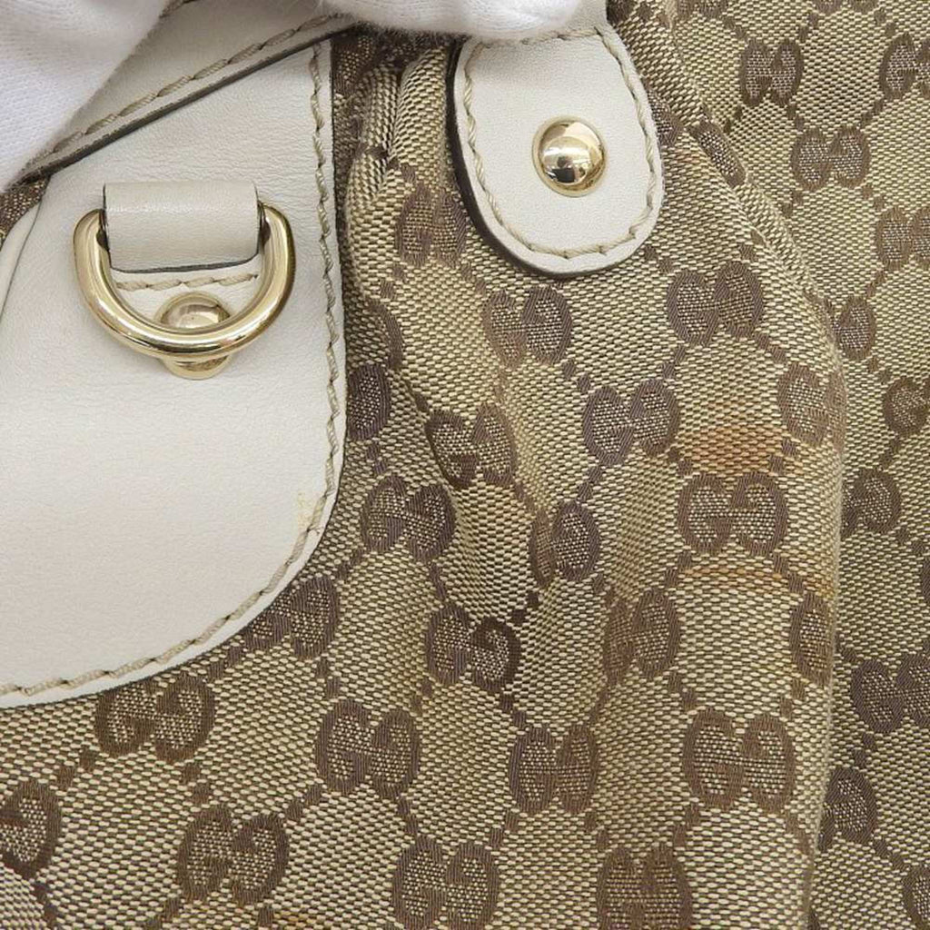Pre-Owned Gucci GUCCI handbag tote bag GG canvas leather beige 223974 506631 (Good)