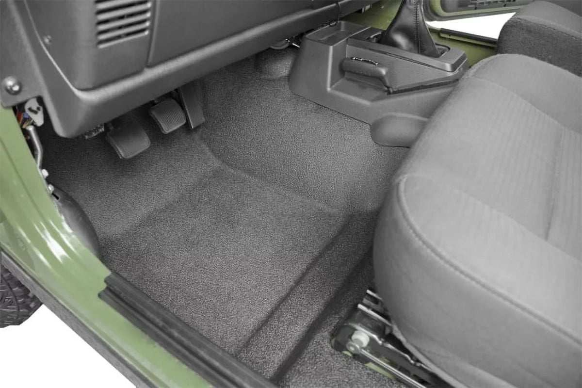 BedRug by RealTruck BTTJ97F Jeep Bedtred 97-06 TJ/LJ Front 3Pc Flr Kit (W Cntr Cnsl) - Ht Shlds Compatible with select: 1997-2005 Jeep Wrangler / TJ, 2006 Jeep Wrangler / TJ X