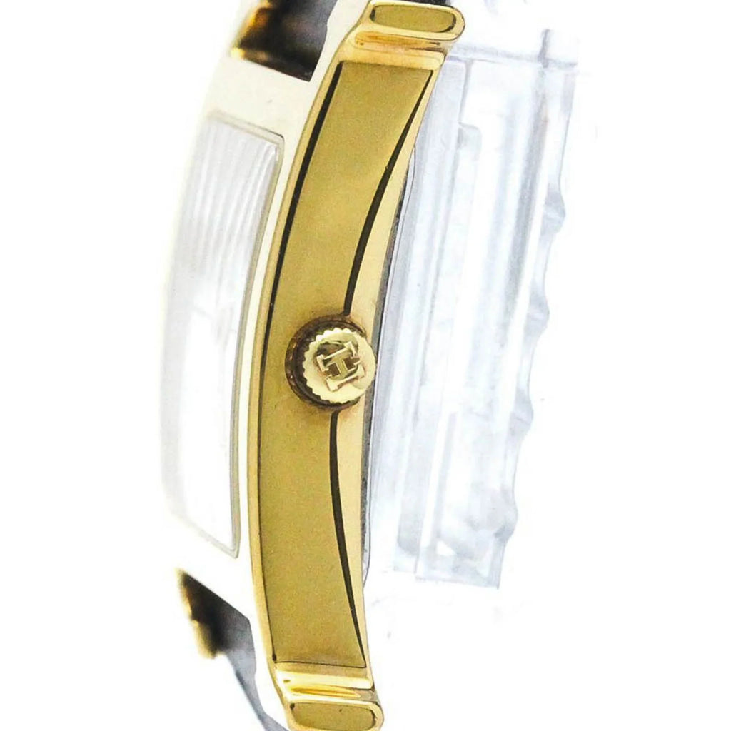 Pre-Owned HERMES H Watch Gold PLatitudeed Leather Quartz Mens Watch HH1.501 BF569965 (Good)