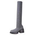 PMUYBHF Pull on Work Boots Women Minimalist Heeled Sock Boots Long Boots Ladies Knee Length Boots Buckle Winter Boots for Women Waterproof Snow Size 11