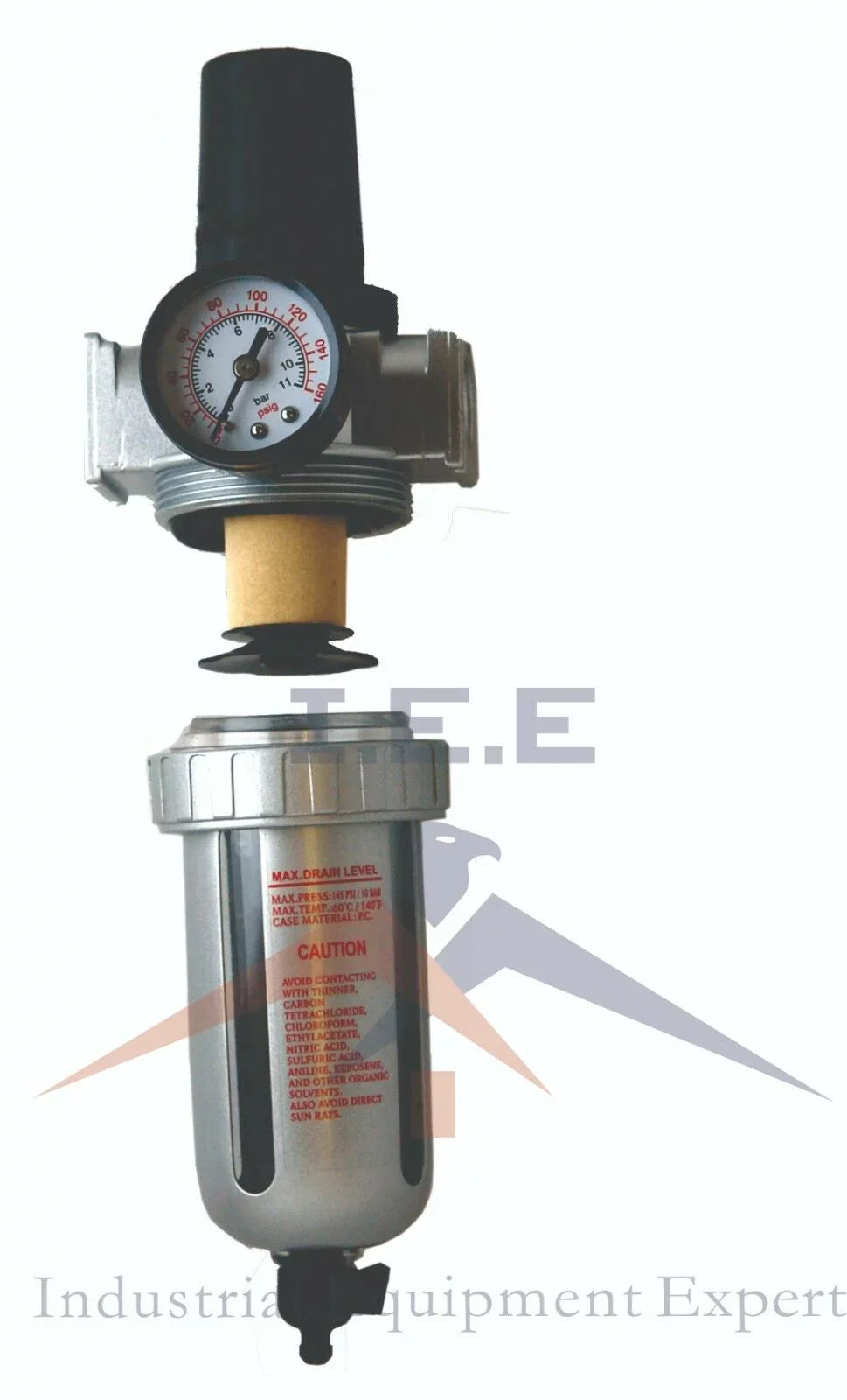 3/8" Pressure ReguLatitudeor / ParticuLatitudee Filter Moisture Water Trap Compressed Air