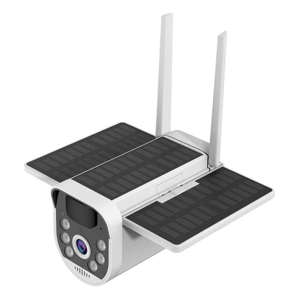 Andoer 4G 1080P WiFi Folding Solar Camera Home Camera with PIR Motion Detects Long Standby 2-Way Audio IP66 Waterproof with Rechargeable Battery Compatible with Mobile Phone Computer