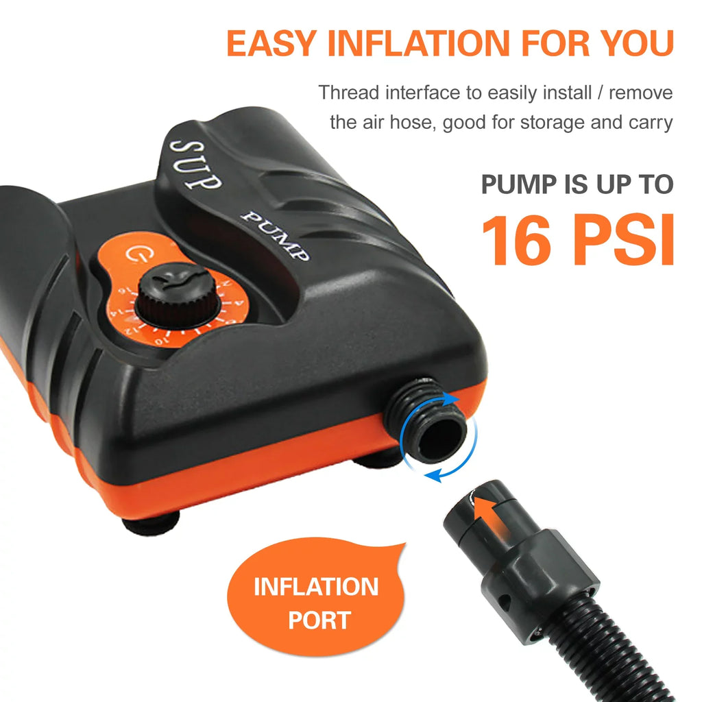 EasytoUse 16 PSI Electric Air Pump with 6 Nozzles for InfLatitudeables and Boats, Edition