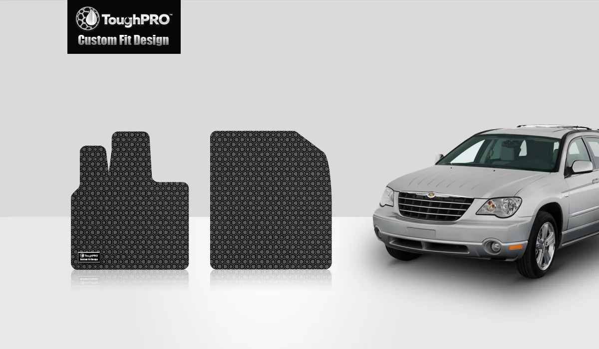 ToughPRO - Two Front Mats Compatible with CHRYSLER Pacifica - All Weather Heavy Duty (Made in USA) - Black Rubber - 2005