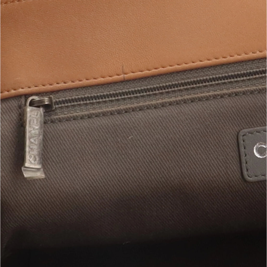 Pre-Owned Chanel Boy Shoulder Bag Leather Beige Ladies CHANEL Chain BRB10010000013292 (Good)