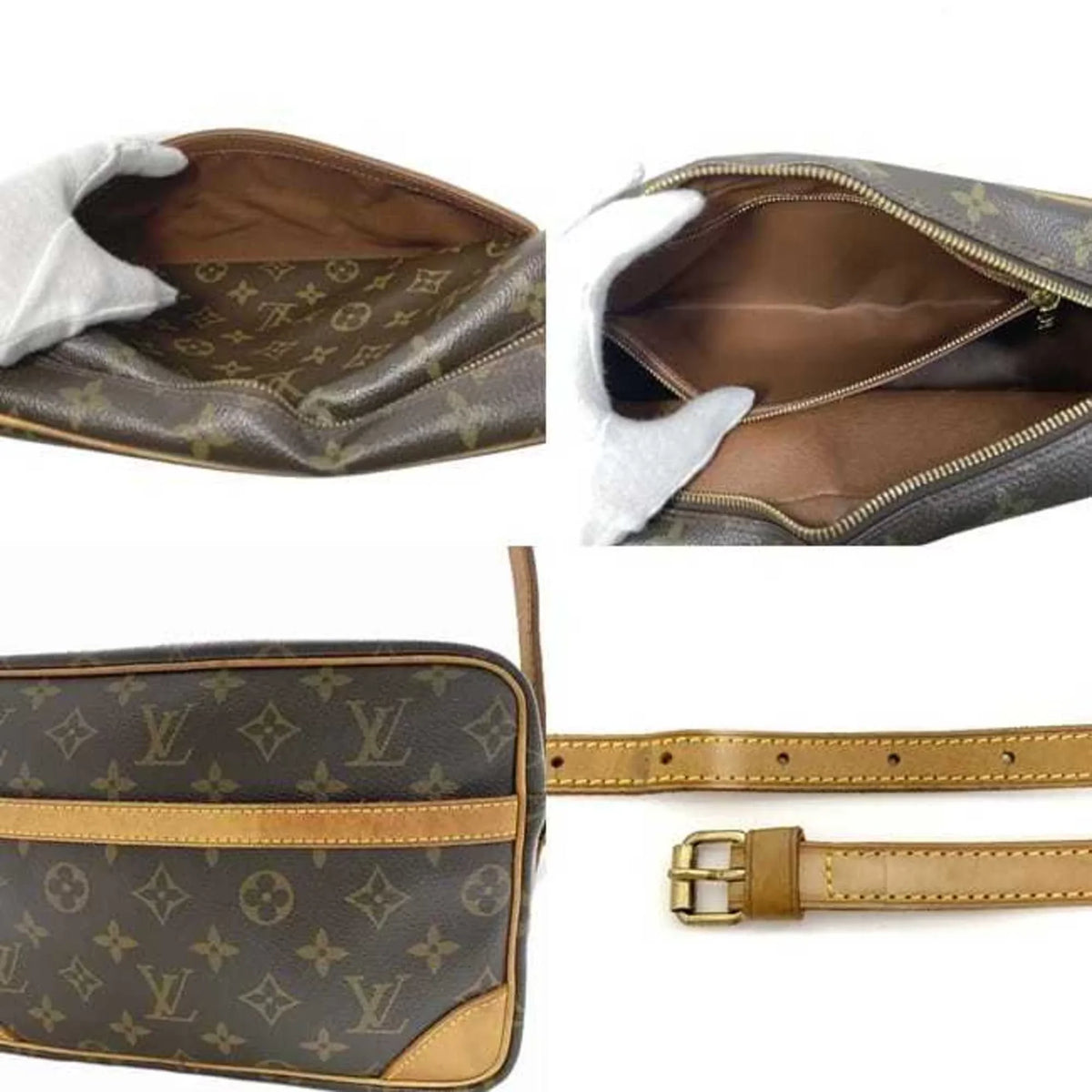 Pre-Owned Louis Vuitton Shoulder Bag Trocadero 27 Brown Beige Gold Monogram M51274 Canvas Nume MB1024 LOUIS VUITTON (Good)
