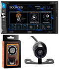 Jensen CDR6221 6.2" Touchdisplay LCD Multimedia Car Receiver with Bluetooth, Front USB Input + Absolute CAM570 License PLatitudee Rare Camera + Magnet Phone Holder