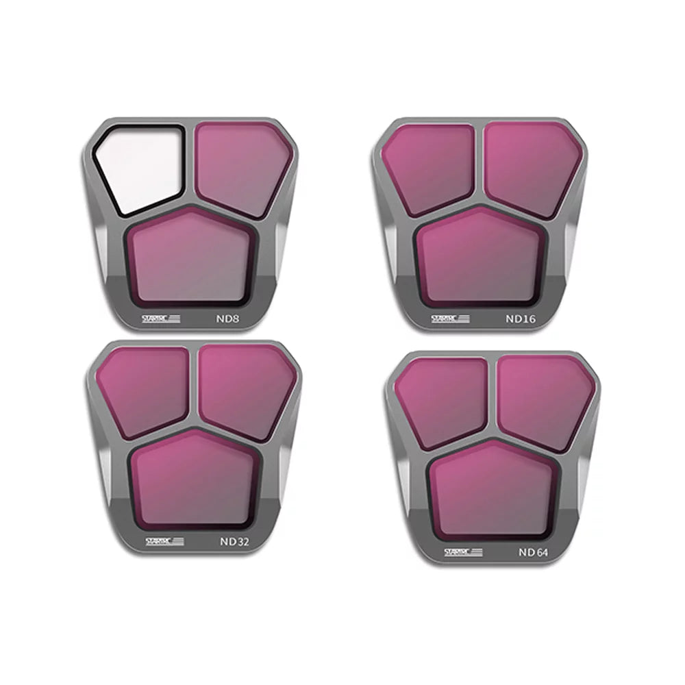 Docooler  4-Pack  Filters ND8ND16ND32ND64 Lens Filter Aluminum Material AGC Optical Glass Waterproof Scratch-resistant -reflective Coatings Compatible with  Mavic 3 Pro