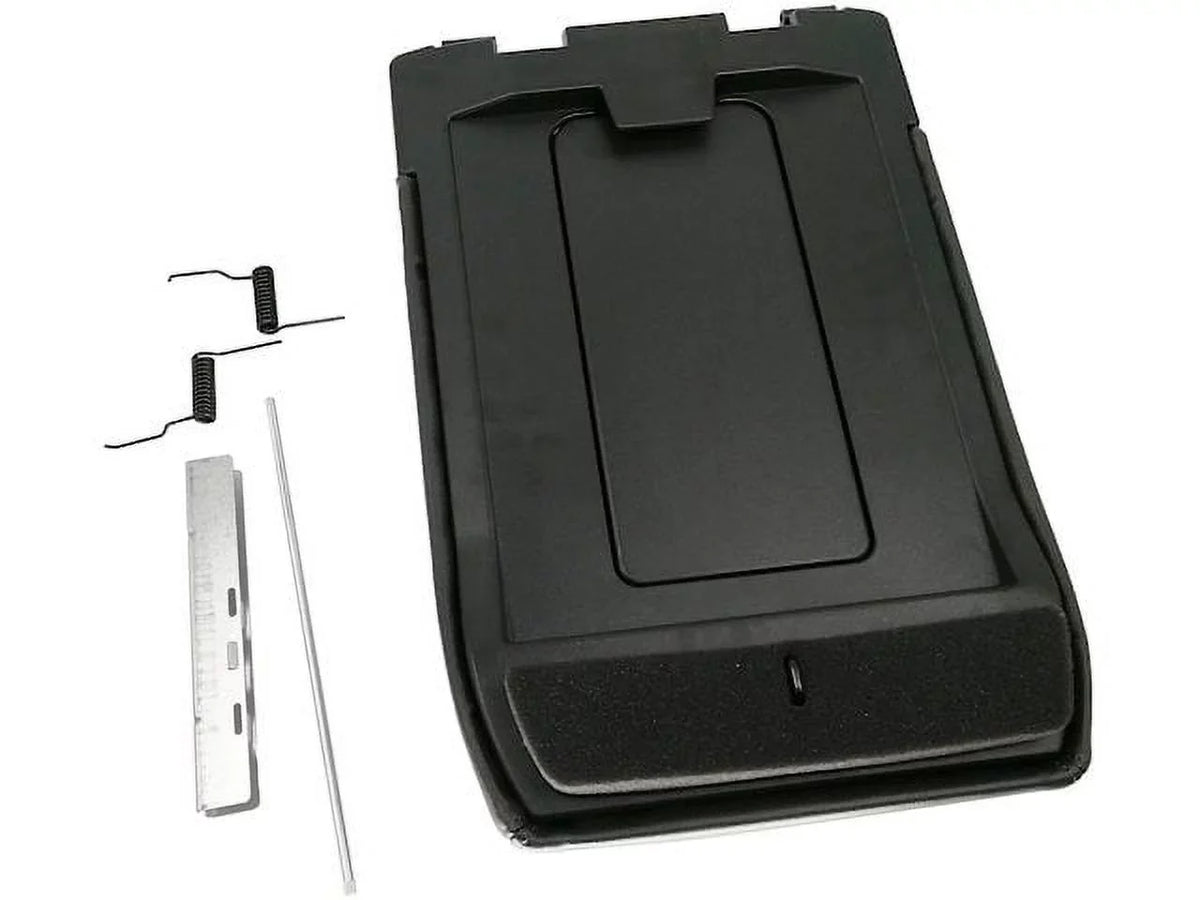 Dark Gray Console Lid Kit with Bracket - For Front Row with Split Bench Seat - Compatible with 2001 - 2006 Chevy Silverado 2500 HD 2002 2003 2004 2005