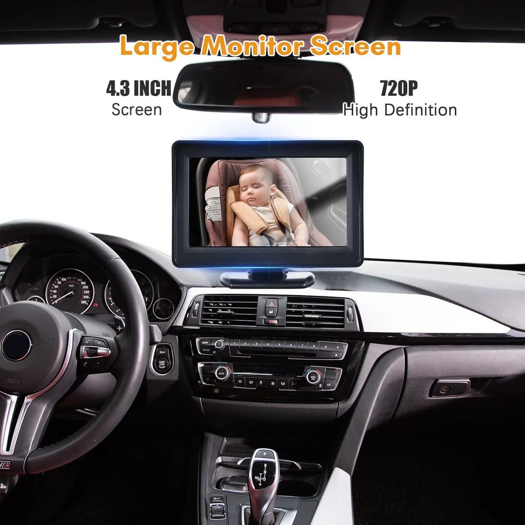 Anself InvigiLatitudeor Baby Car Camera with 720P Resolution, Wide 150° View, and Night Vision - Easy Rear-Facing Seat InstalLatitudeion