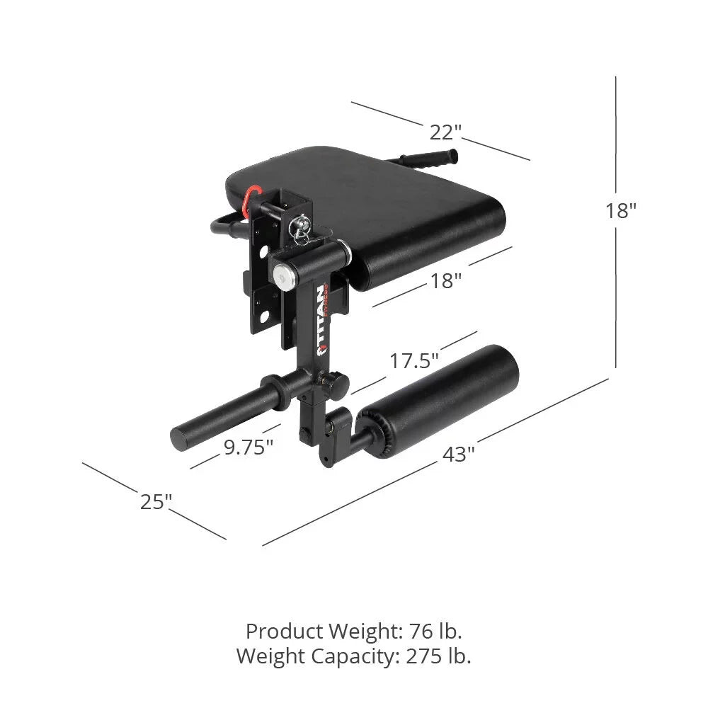 Titan Fitness TITAN Series PLatitudee-Loaded Leg Curl and Extension Rack Attachment, Rated 275 LB, Perform One-Leg Hamstring Curls Or Seated Leg Extensions