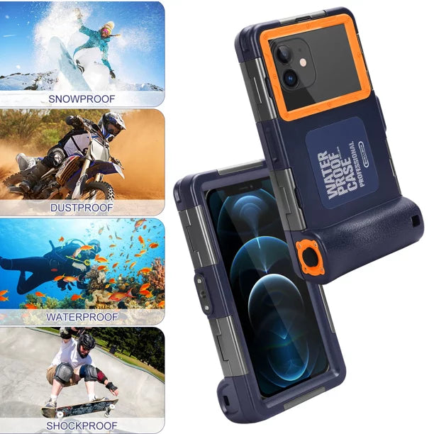 UrbanX Professional [15m/50ft] Swimming Diving Surfing Snorkeling Photo Video Waterproof Protective Case Underwater Housing for Lenovo K7 And all Phones Up to 6.9 Inch LCD with Lanyard