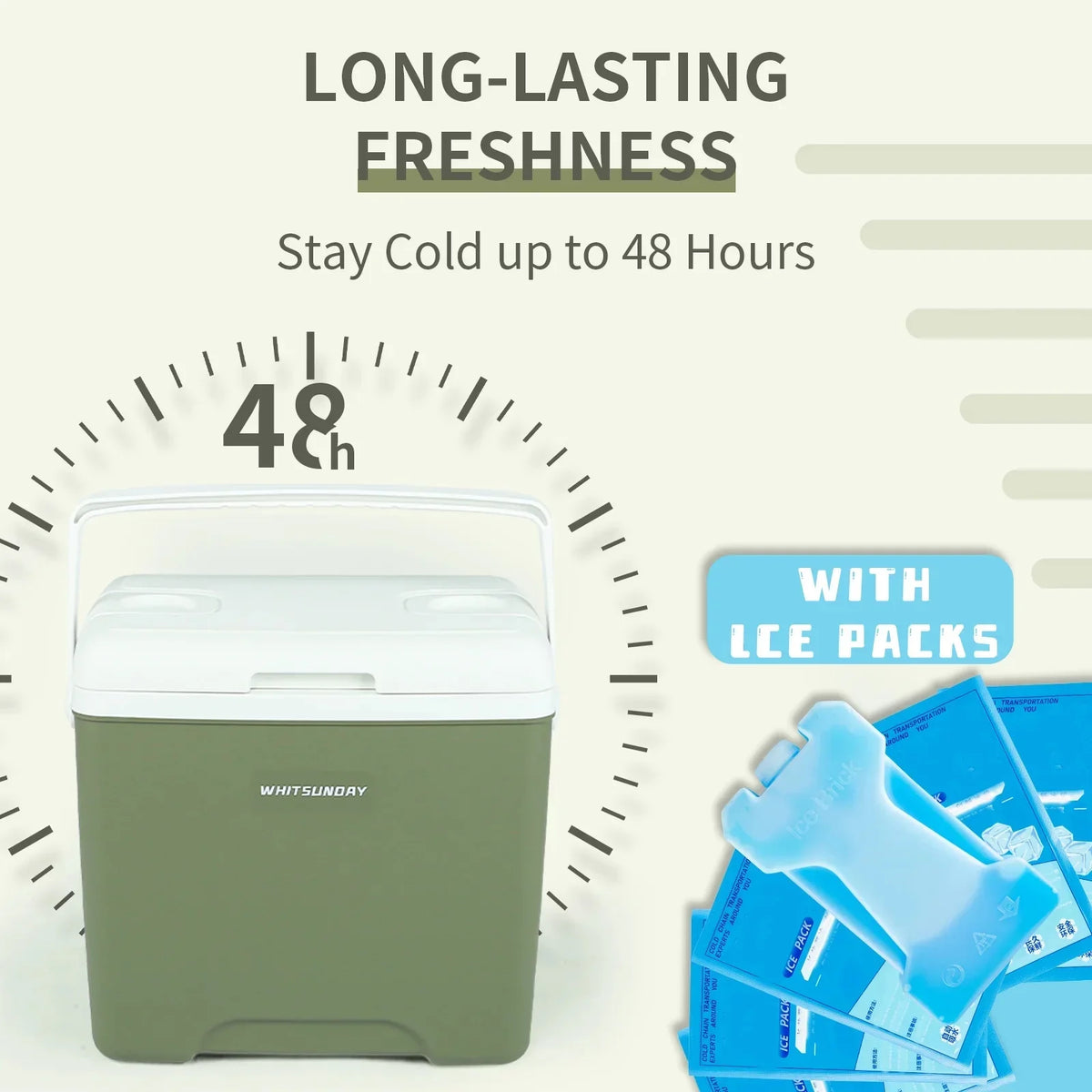 InsuLatitudeed Portable Cooler,Ultra-Light Hard Cooler