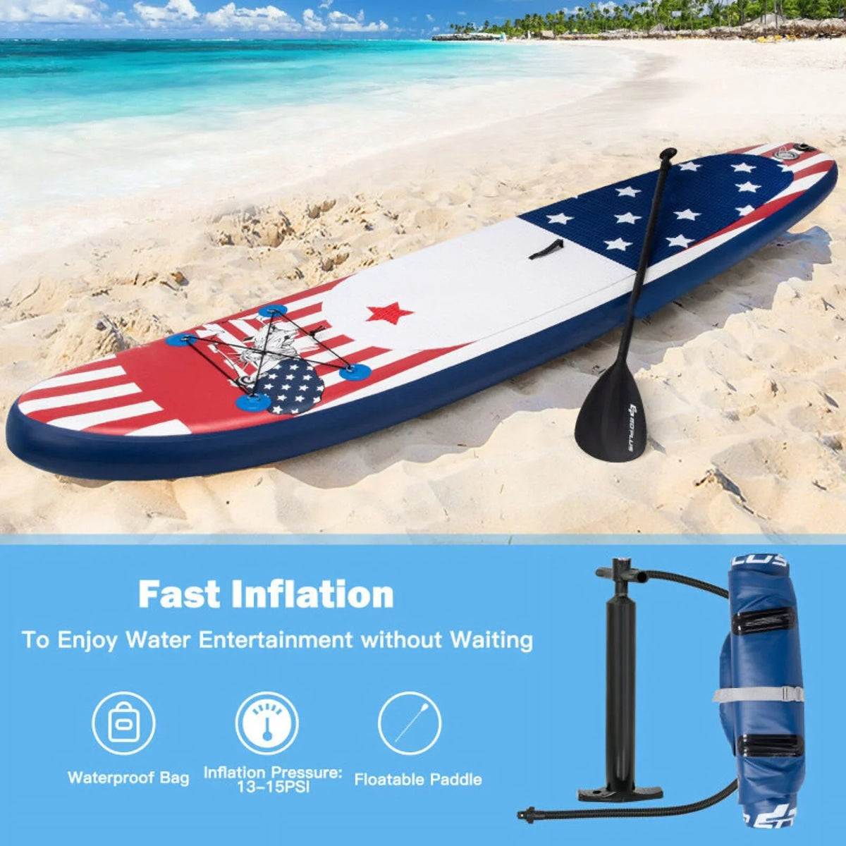 Premium InfLatitudeable Stand Up Paddle Board - Comes with a carry backpack for transportation - 24.0 - Discover ultimate stability and versatility on the water!