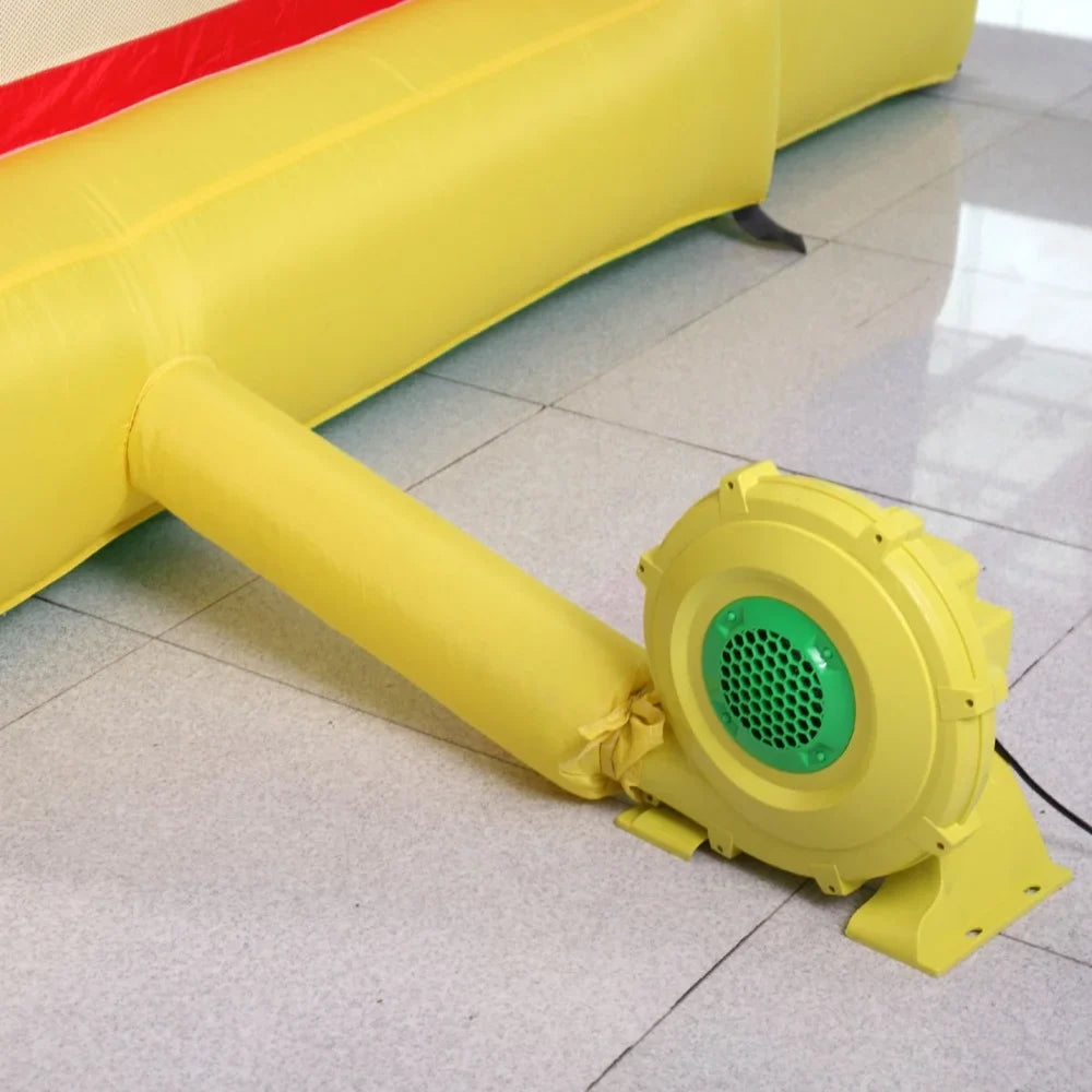 450W Outdoor Indoor Air Blower, Pump Fan for InfLatitudeable Bounce Castle, Water Slides, Safe, Portable - Yellow and Green