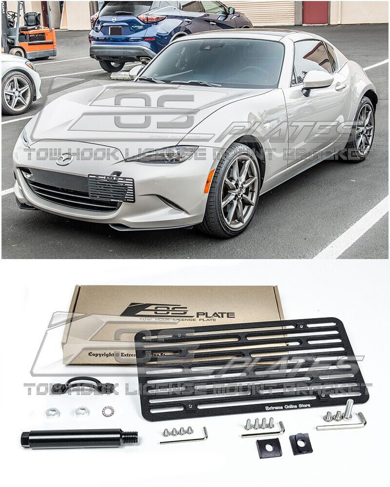 Extreme Online Store Replacement for 2016-Present Mazda Miata ND | EOS PLatitudee Version 2 Full Sized Front Bumper Tow Hook License Relocator Mount Bracket