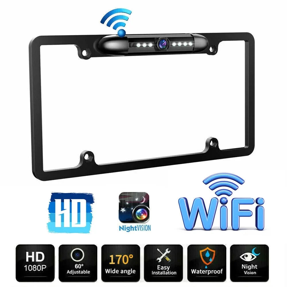 KingFurt Night Vision Rear View Camera - Universal Wired Backup Cam for American Cars - 170° Viewing Angle - IP68 Waterproof