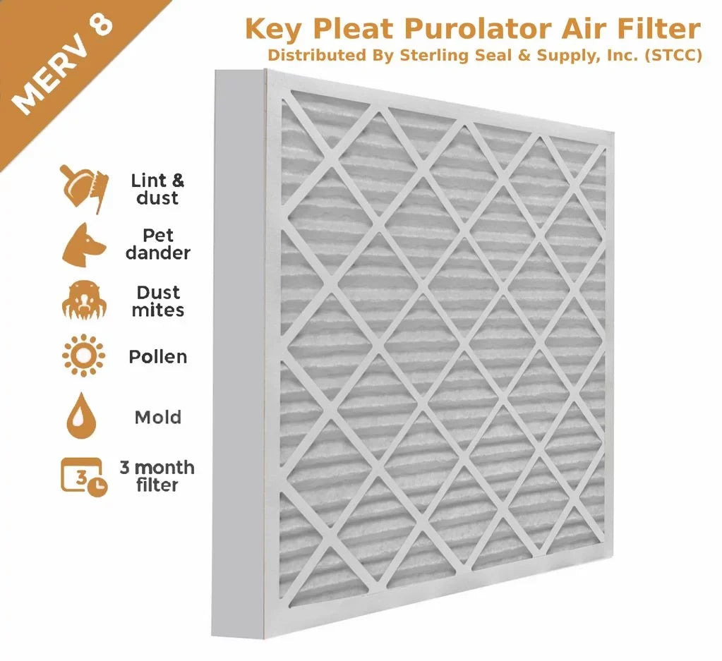 12x20x2 Key Pleat PuroLatitudeor Air Filter - MERV 8 (6 Pack)