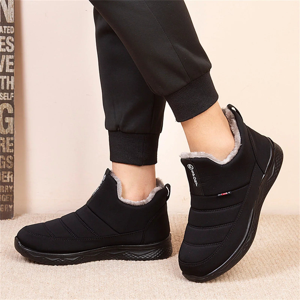 dmqupv All Terrain Boots for Men Water High top Boots Men's Winter Shoes Velvet And FLatitude bottomed Snow Warm Ledge 2