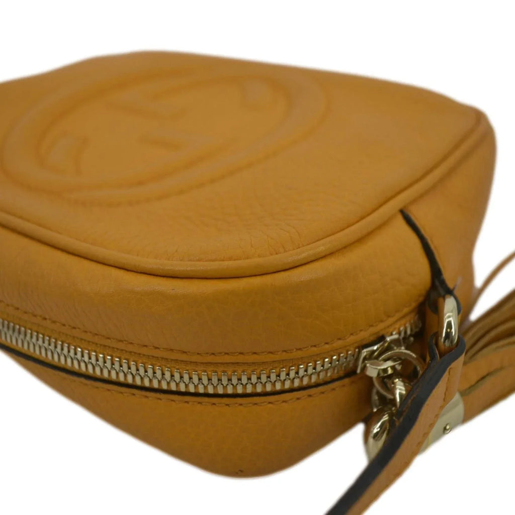 Pre-owned GUCCI Soho Disco Camera Leather Crossbody Bag Orange 308364