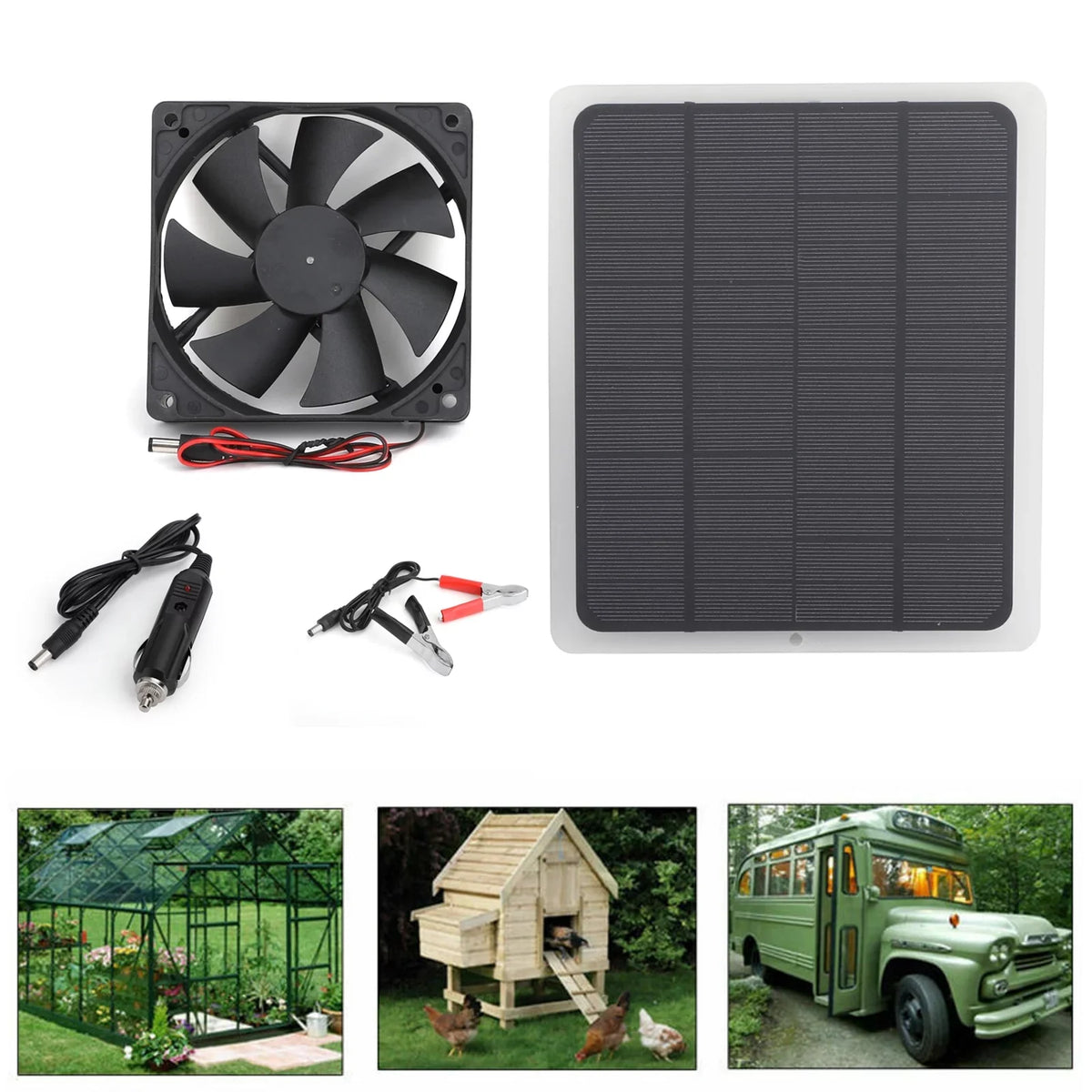 TOPTENG Solar Powered Fan Kit, 10w Solar Panel Fan Kit, 12V Outdoor Portable Mini VentiLatitudeor For Greenhouse Chicken House Pet Houses Camping Cooling VentiLatitudeion