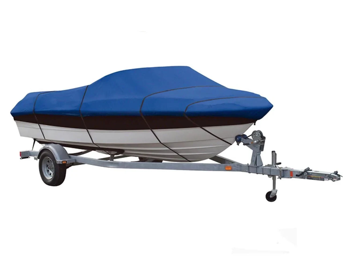 BLUE, GREAT QUALITY BOAT COVER Compatible for LOWE FISHING MACHINE 165 SC 2001-2011