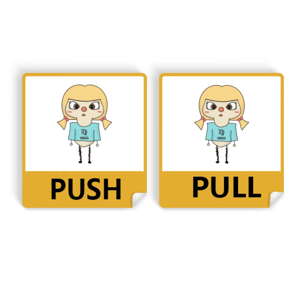 ConstelLatitudeion Luck Tendency Virgo Wednesday UU Push Pull Door Sign Vinyl Stickers Shop