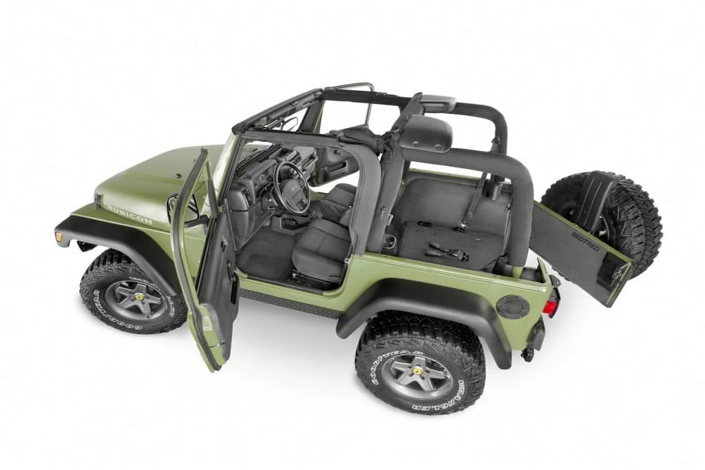 BedRug by RealTruck BTTJ97F Jeep Bedtred 97-06 TJ/LJ Front 3Pc Flr Kit (W Cntr Cnsl) - Ht Shlds Compatible with select: 1997-2005 Jeep Wrangler / TJ, 2006 Jeep Wrangler / TJ X