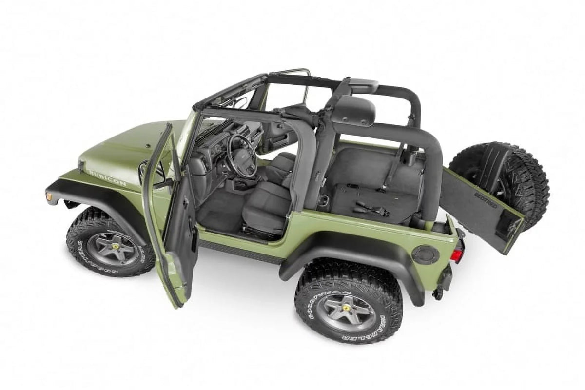 BedRug by RealTruck BTTJ97F Jeep Bedtred 97-06 TJ/LJ Front 3Pc Flr Kit (W Cntr Cnsl) - Ht Shlds Compatible with select: 1997-2005 Jeep Wrangler / TJ, 2006 Jeep Wrangler / TJ X
