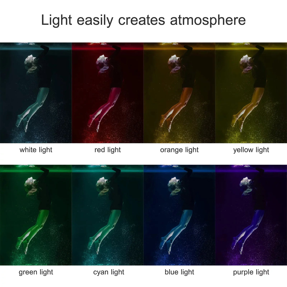 Andoer SL-20 Waterproof RGB Fill Light LED Video Light 8 Modes CRI95+ Dimmable IPX8 Underwater 40M Built-in Rechargeable Battery for Diving Snorkeling Underwater Photography Video Replaceme