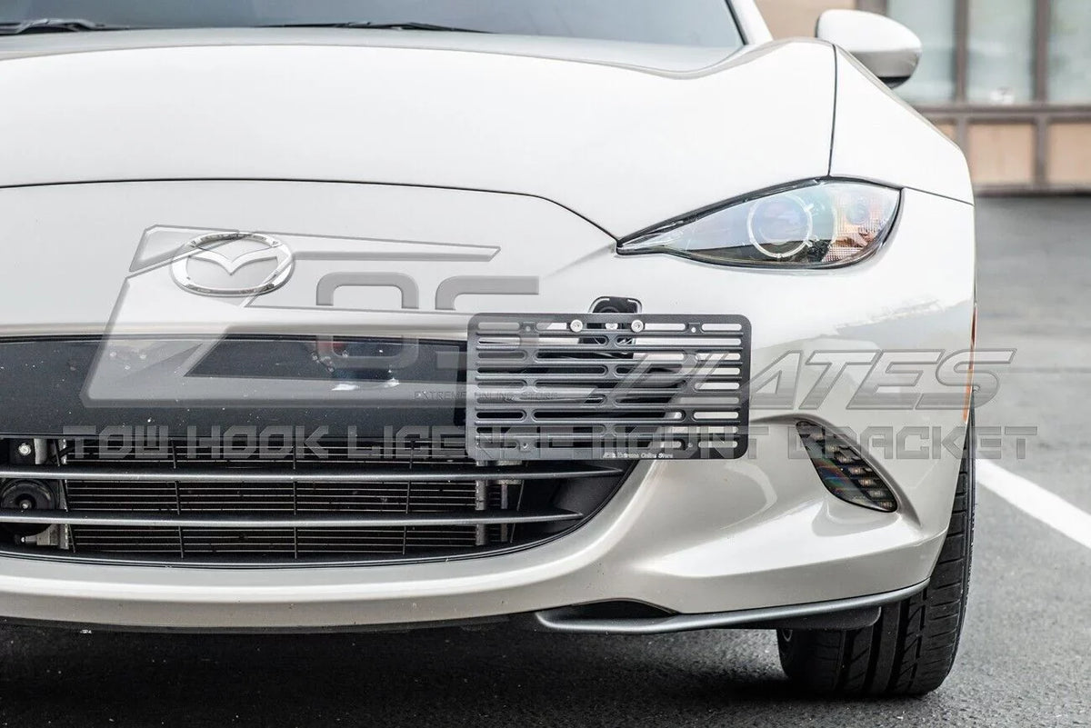 Extreme Online Store Replacement for 2016-Present Mazda Miata ND | EOS PLatitudee Version 2 Full Sized Front Bumper Tow Hook License Relocator Mount Bracket