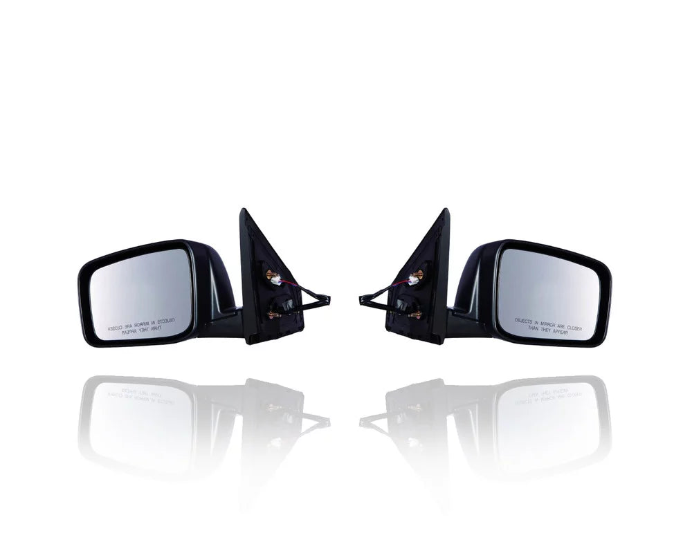 Door Mirror Cooling Direct For/Fit 08-15 Nissan Rogue SV Premium/SL Electric, Heated, Without Side Camera, Primed, With Cover, Black - Pair, Left Driver+Right Passenger Set 96301JM200, 96302JM200