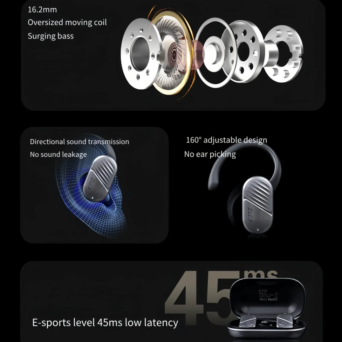 Bone Conduction Headphones, Waterproof Sports Headphones, Open Ear Wireless Earphones with Mic, Sweat Resistant for Sports Hiking Running Driving Cycling Fitness Workouts Walking.