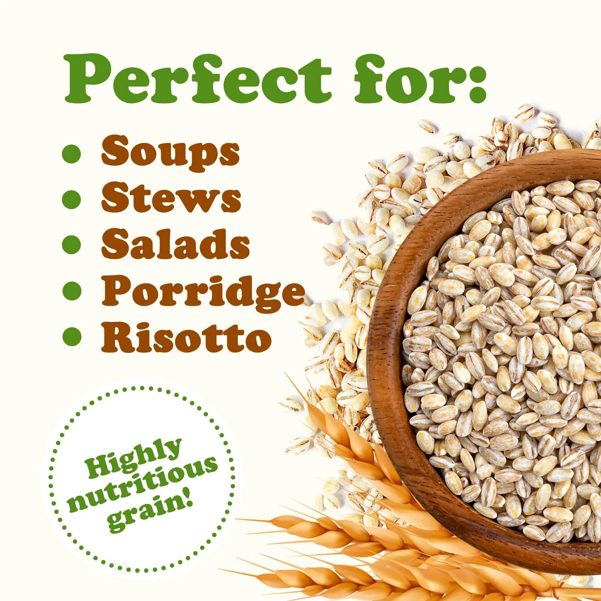 Pearled Barley, 15 Pounds — Kosher, Vegan, Raw — by Food to Live
