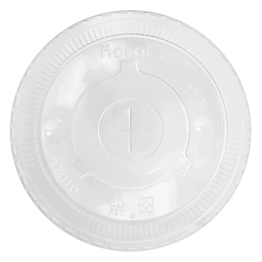 Karat C-KCL1045 PET FLatitude Lids 104.5mm w/ Straw Slot for 32 oz Paper & Poly Cold Cups, 600 Count