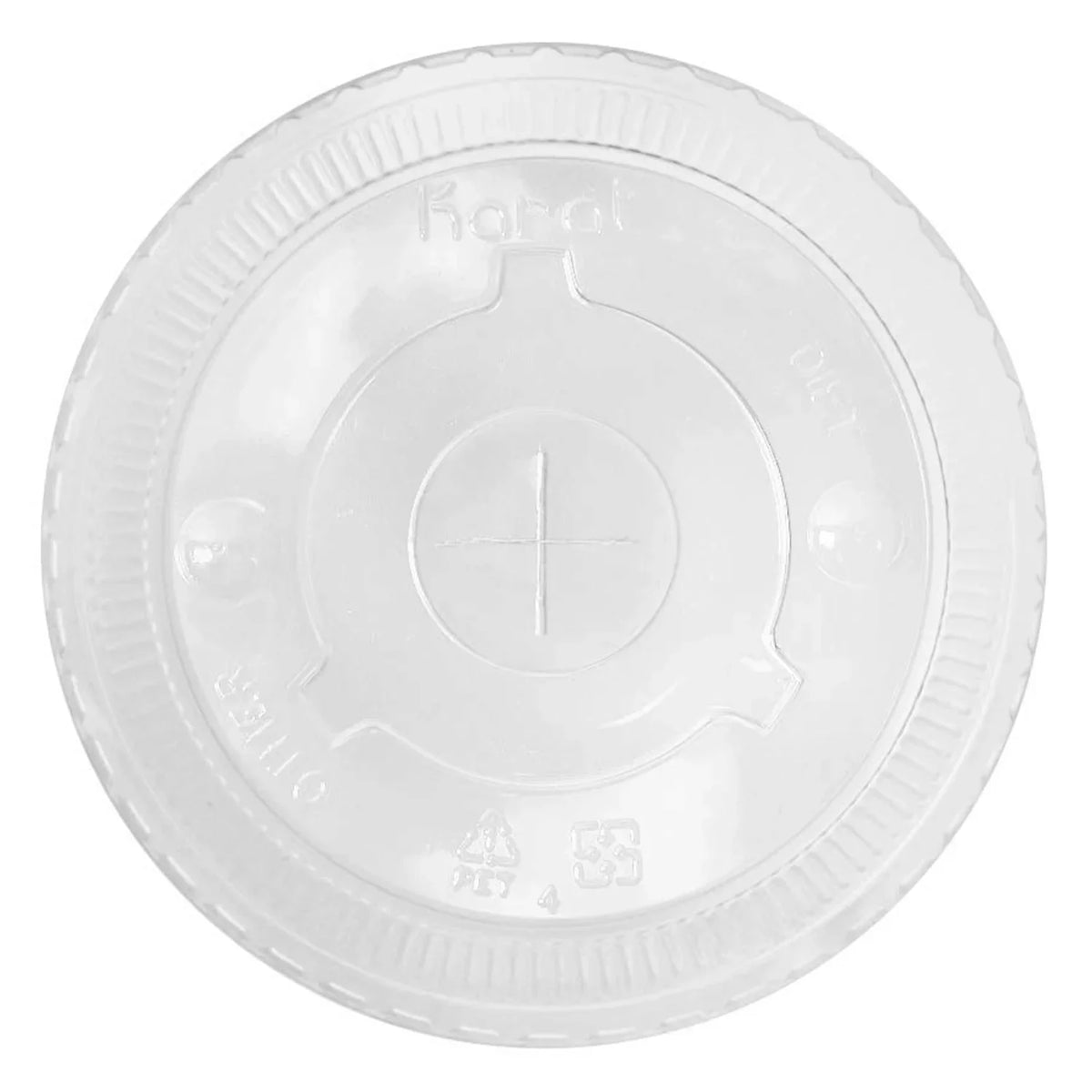 Karat C-KCL1045 PET FLatitude Lids 104.5mm w/ Straw Slot for 32 oz Paper & Poly Cold Cups, 600 Count