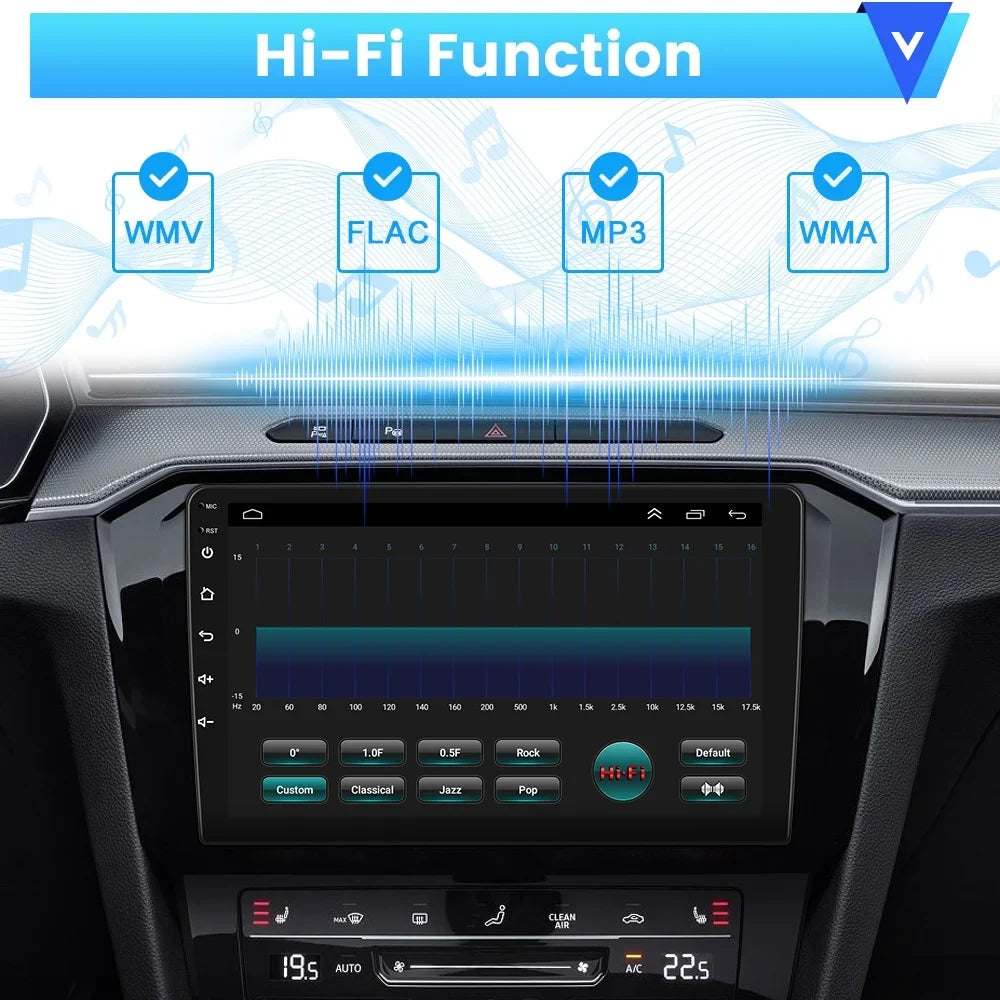 Podofo 2+32G for Toyota RAV4 2007-2012 Wireless Carplay Android Auto Mirror Link 9'' Touchdisplay Car Stereo Radio Android 12 HD 1080P WIFI GPS Hifi FM Bluetooth USB Cable, AHD Backup Camera