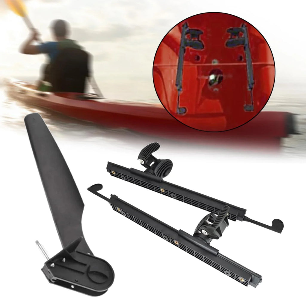 BAOSITY Kayak Rudder Kayak Foot Pegs Boat Tail Watercraft Rudder with Foot Brace Pedals for Fishing Boat Canoeing Marine Accessories