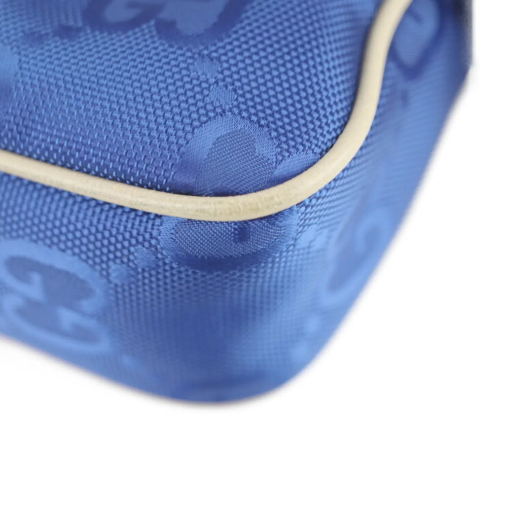 Pre-Owned GUCCI Gucci Off The Grid Belt Bag Body 631341 Nylon Leather Blue Beige Pouch Waist One Shoulder Japan Limited (Like New)