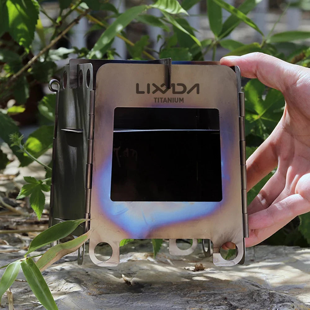 Lixada Lightweight Folding Wood Burning Stove Portable Camping Stove for Backpacking Cooking Picnic