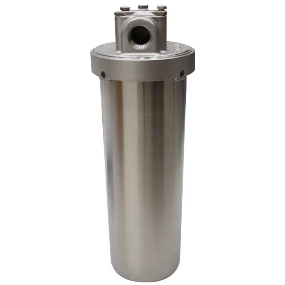 EQCOTWEA 304 Stainless Steel Water Filter Housing for 10" Cartridges 1/2"NPT with Bracket and Wrench Pin