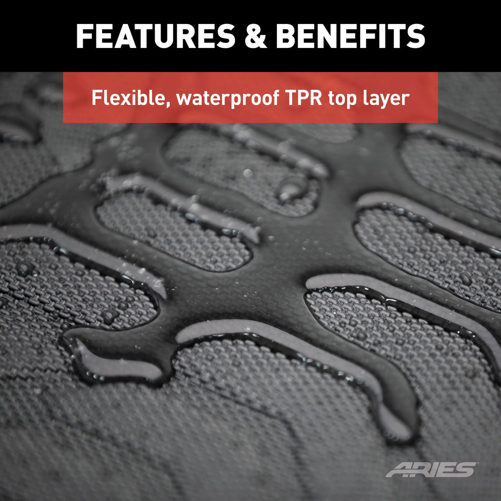 ARIES JP01311809 StyleGuard XD Black Custom Floor Liners, Select Jeep Renegade, 1st Row Only